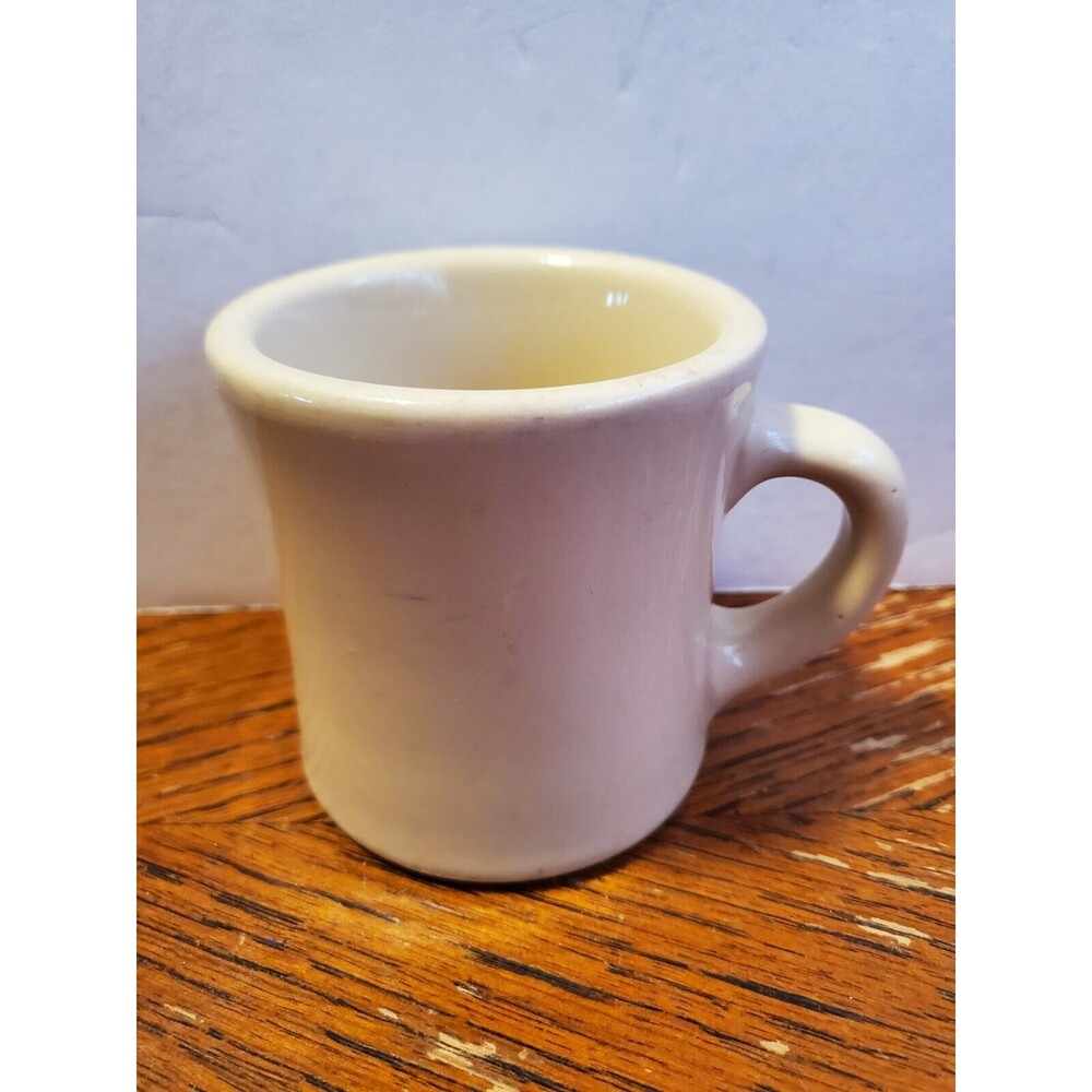 RARE Vintage Victor STAMPED Restaurant Ware Heavy Duty Diner Coffee Mug Cup Tan